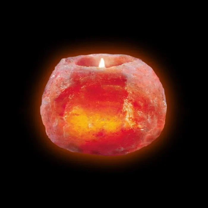 Portacandelitas de cristal de sal, pequeño 400 g