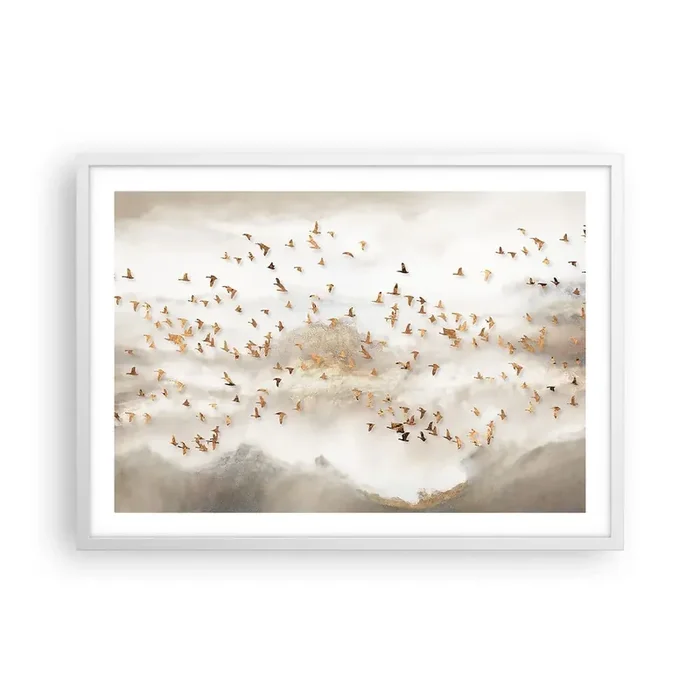 Póster en marco blanco – Es hora… – 70×50 cm