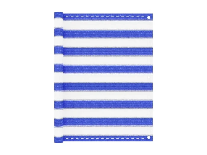 Protección visual para balcón protección visual protección visual 90 x 500 cm HDPE azul y blanco 02_0010127