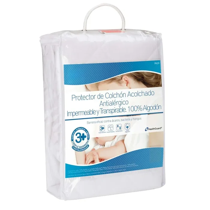 Protecto de Colchón en Varias Medidas con Triple Barrera Impermeable en Color Blanco Altura Máx 32 cm