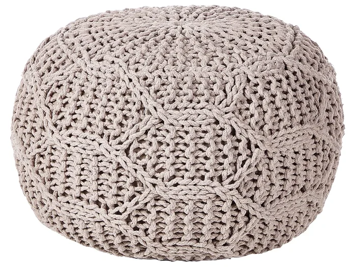 Puf Macramé TRIMAN Algodón Gris pardo