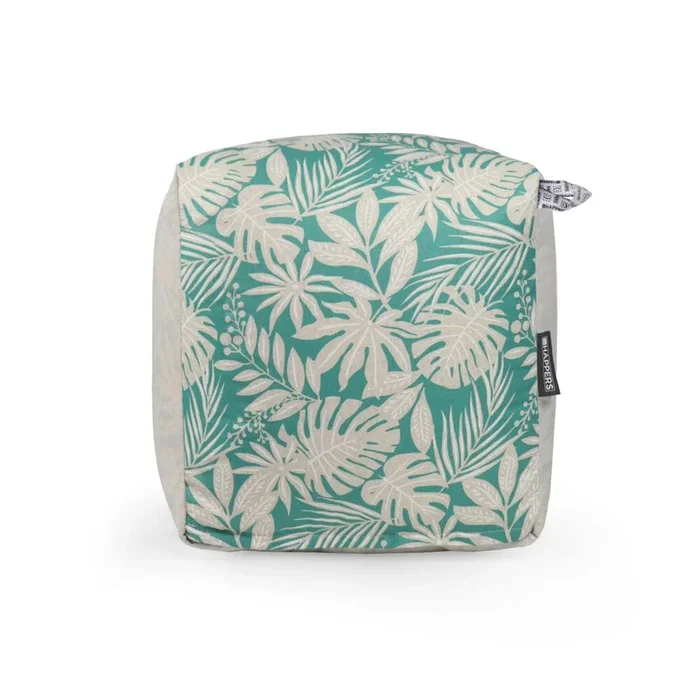 Puff Cuadrado Print Turquesa HAPPERS