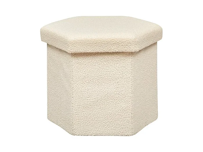 Puff hexagonal con bucles 40 x 45 cm