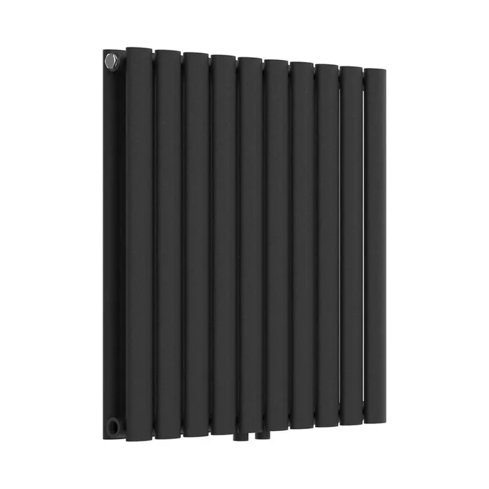 Radiador de panel Nore de Diseño doble capa tubular acero 60×60 cm – Negro [neu.haus]