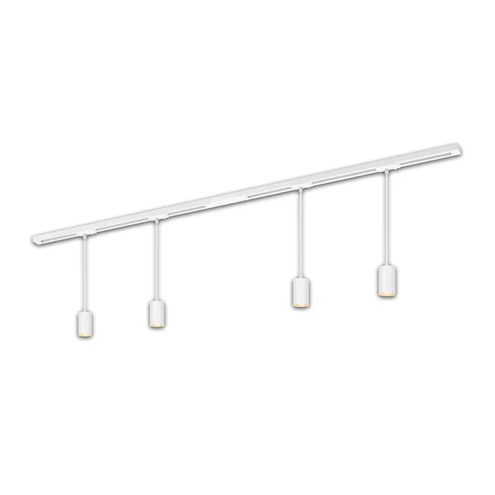 RAIL 230 V sistema de riel, blanco, 4 colgantes, longitud 1,5 m