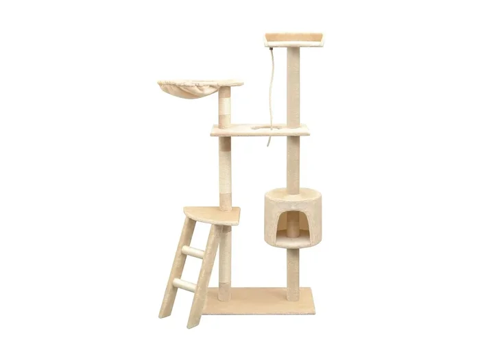 Rascador para gatos con poste rascador de sisal 150 cm beige ES418442