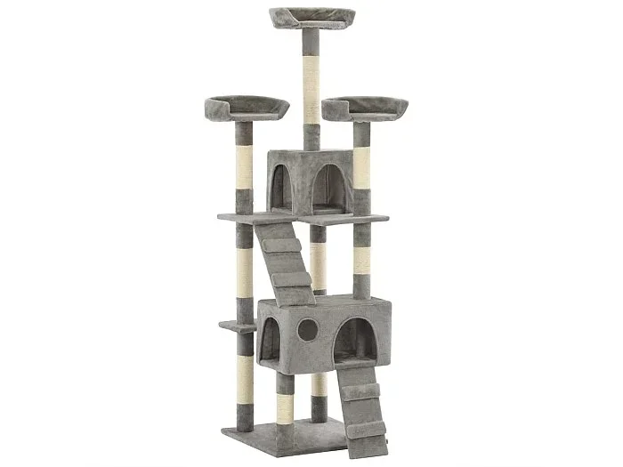 Rascador para gatos con poste rascador de sisal 170 cm gris