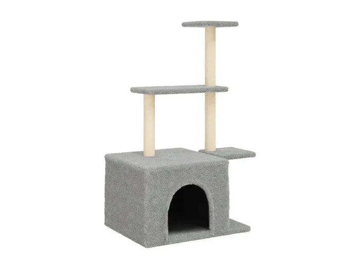Rascador para gatos con postes de sisal gris claro 110 cm ES897219