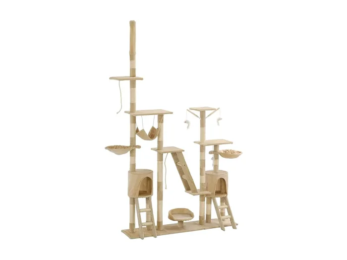 Rascador para gatos poste rascador de sisal 230-250 cm beige ES693268