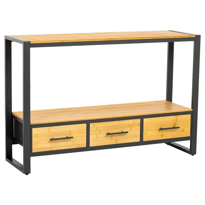 Recibidor de metal y madera 3 cajones de 120×79.5×35 cm
