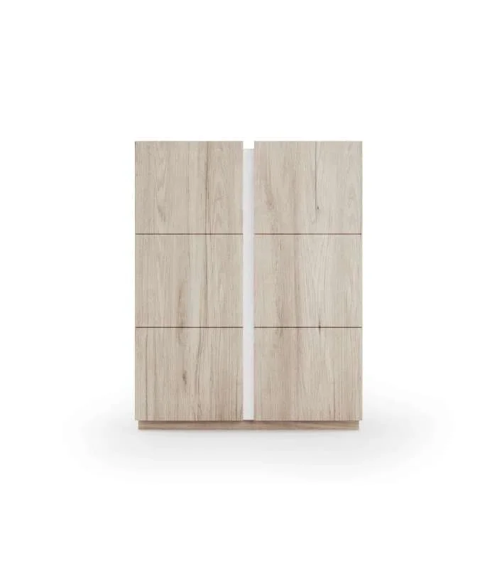 Recibidor zapatero modelo 517 acabado roble claro/blanco, 122 x 95 x 35 (alto x ancho x fondo)