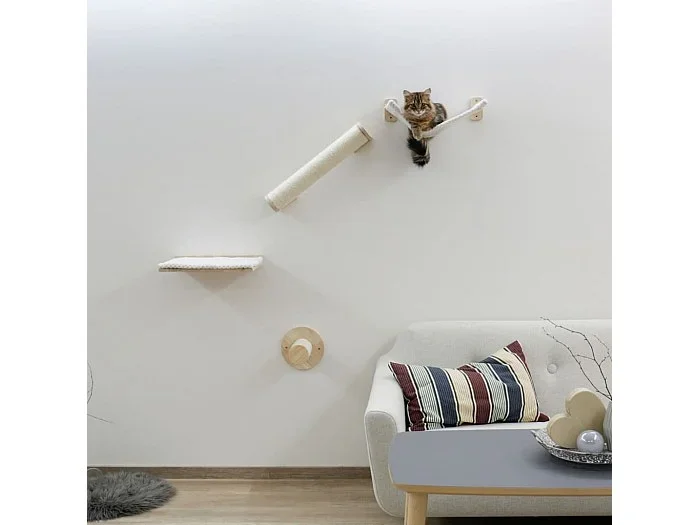 Recorrido mural para gatos Alps blanco y natural 52x14x33 cm