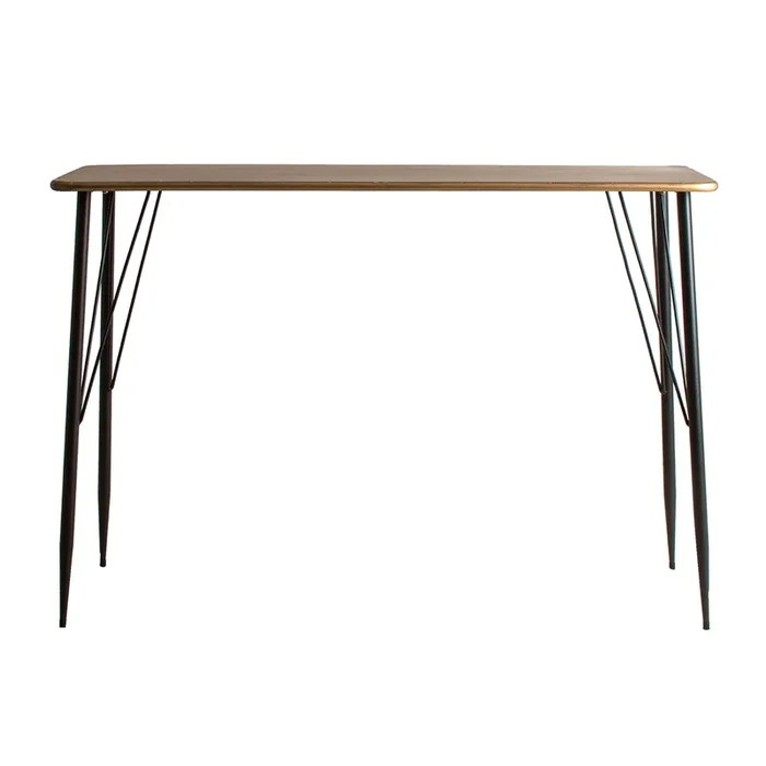 Reken Escritorio, de Hierro, en color Negro/Oro, de 120x60x75cm – Lastdeco