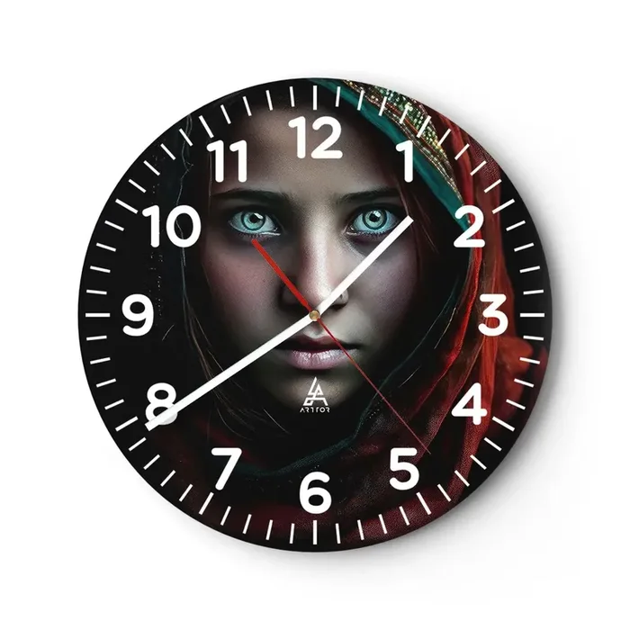 Reloj de pared – Reloj de vidrio – Princesa del Este – 30×30 cm