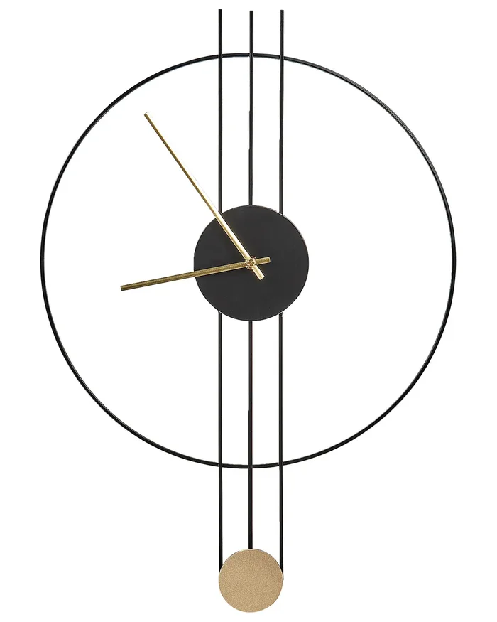Reloj de pared ANNIVIERS 44 cm Metal Negro