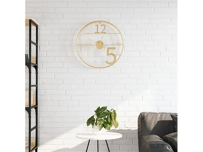 Reloj de pared de hierro dorado Ø50 cm ES121401