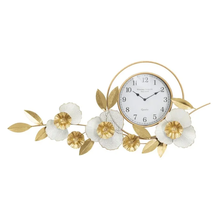 Reloj de Pared MF282, Metal, Oro