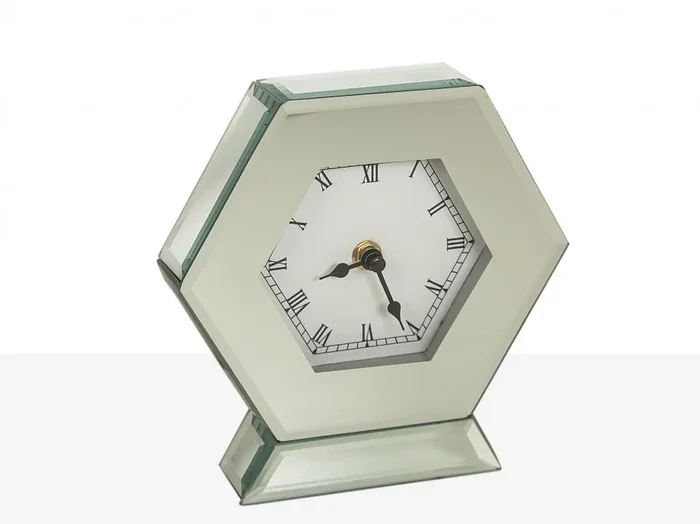 Reloj Espejo Exagonal C/pie