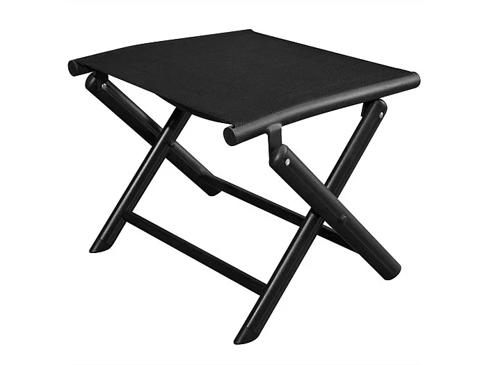 Reposapies plegable aluminio y textileno negro