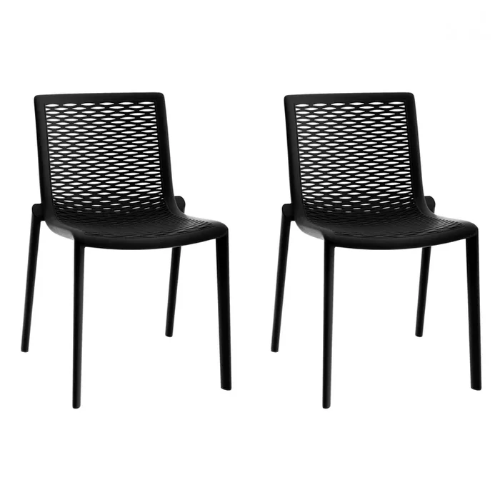 Resol netkat set 2 silla interior, exterior negro