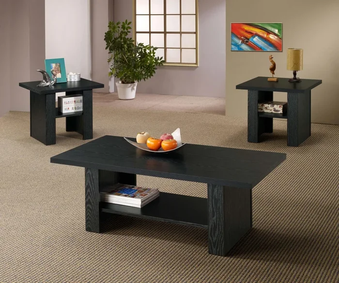 Rodez Black Oak 3-Piece Occasional Table Set