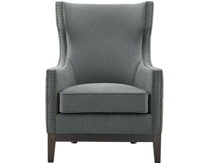 Roswell Gray Wing Back Chair