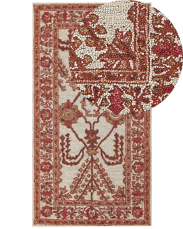 Rug ADILCEVAZ Red 80 x 150 cm Wool