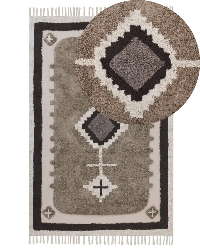 Rug GEYVE Beige 160 x 230 cm Cotton