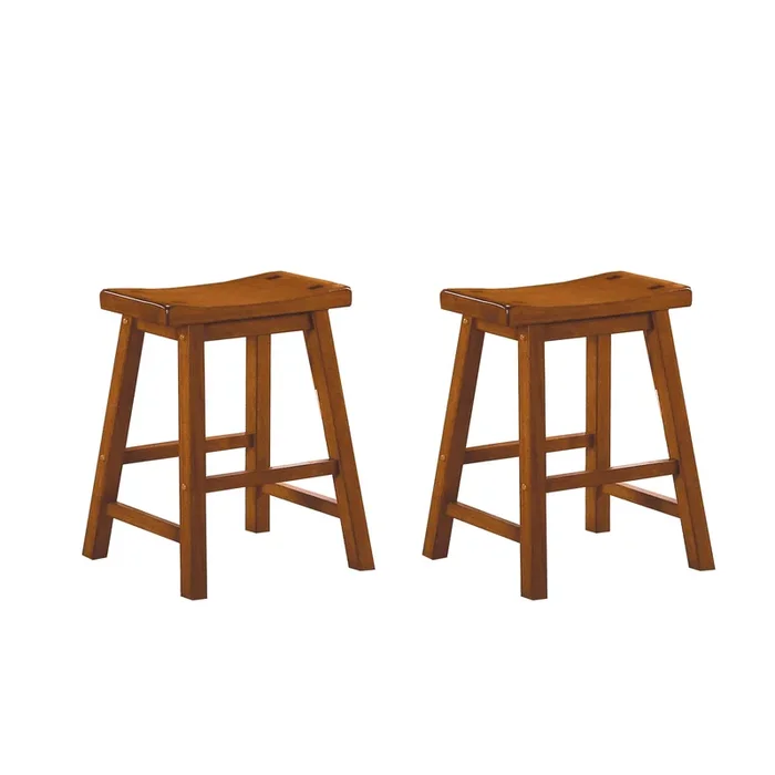 Saddleback Oak Dining Stool Set of 2