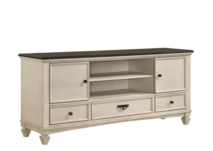 Saywer Antique 68″ White and Brown TV Stand