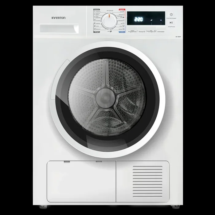 SD-8NDP Secadora 8kg Condesación, Clase Energetica B, Programa Electrónico Con Sensores Led,tiempo De Secado 140 Minutos ,display Lcd, 16 Programas, 84,5×59,5×61,5 Cm- Infiniton