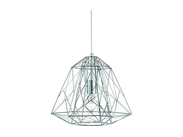 Searchlight Geometric Cage 1 ljustrd takhnge krom, E27