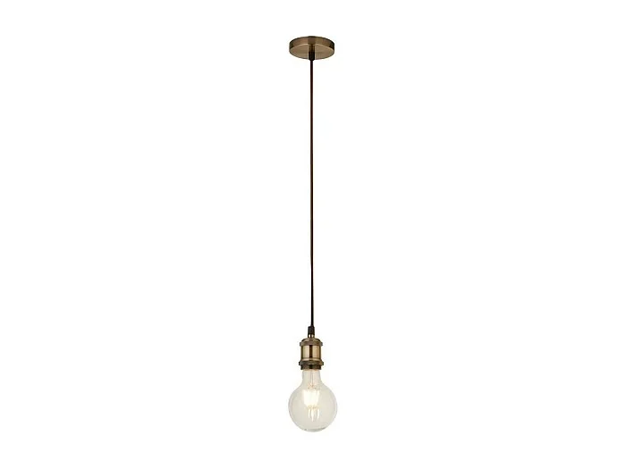Searchlight Mssing 1 ljuskabelupphngning med 1,5 Mtr brun textilkabel