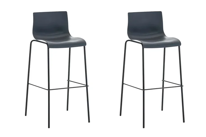 Set 2x Taburete Hover con Asiento de Plástico & Base de Metal