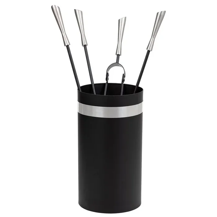 Set 5 herramientas de metal para la chimenea de metal negras