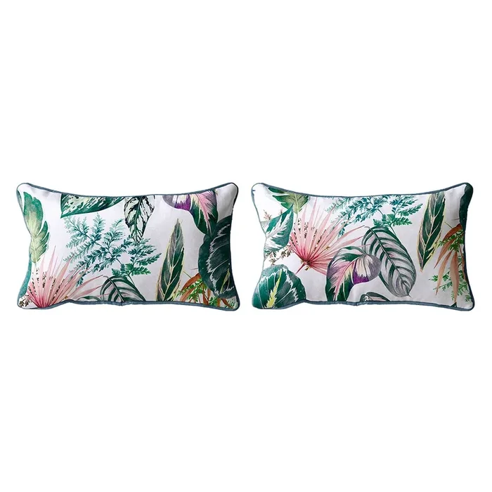 Set de 2 fundas de cojin decorativo 100% algodónTROPALM 30×50 cm Verde