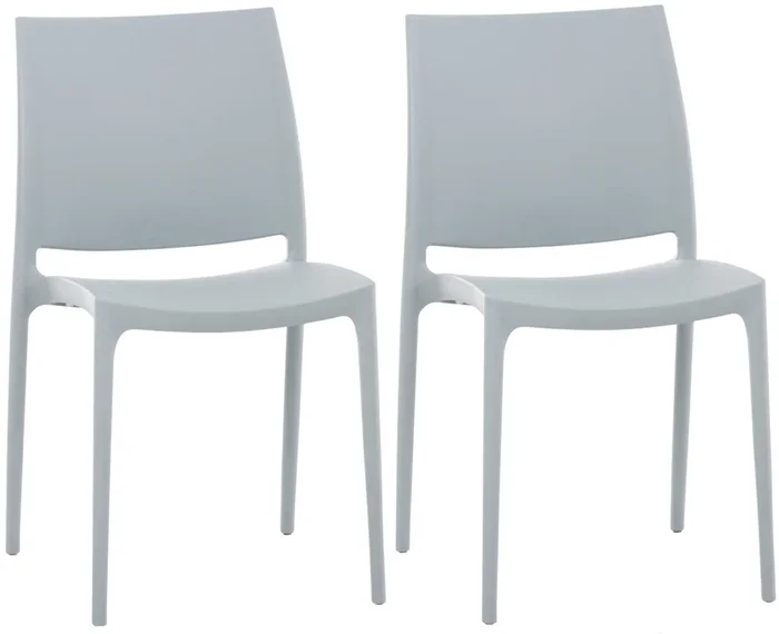 Set de 2 sillas apilables Maya Gris claro