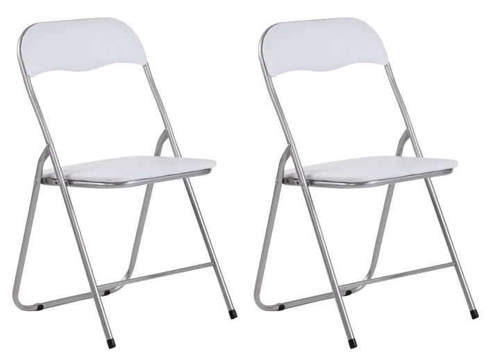 Set De 2 Sillas Plegables Felix Blanco/plateado