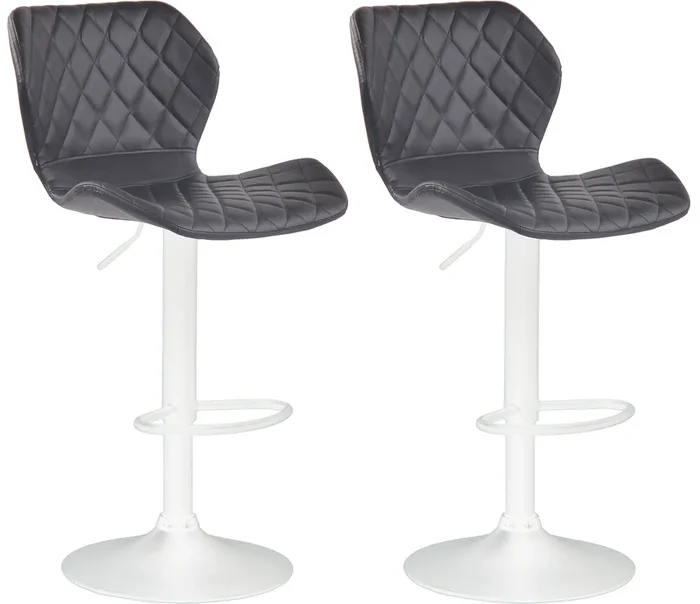 Set De 2 Taburetes Cork En Simil Cuero Negro Blanco