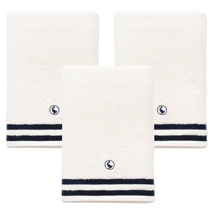 Set de 3 toallas de en blanco crudo 70x140cm Algodón 500GSM El Ganso