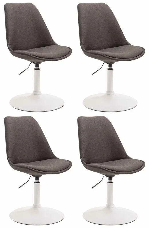 Set de 4 sillas de comedor Maverick en tela Gris oscuro Blanco