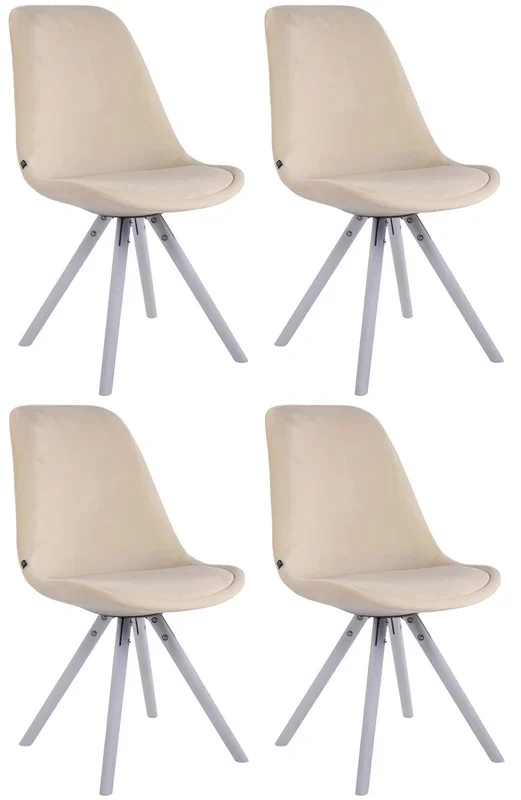 Set de 4 sillas de comedor Toulouse Rund en terciopelo