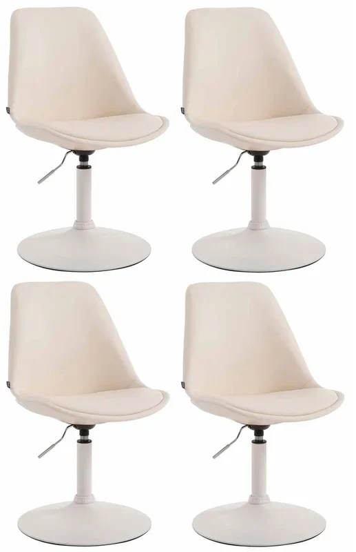 Set de 4 sillas Lounge Maverick en polipiel Crema Blanco