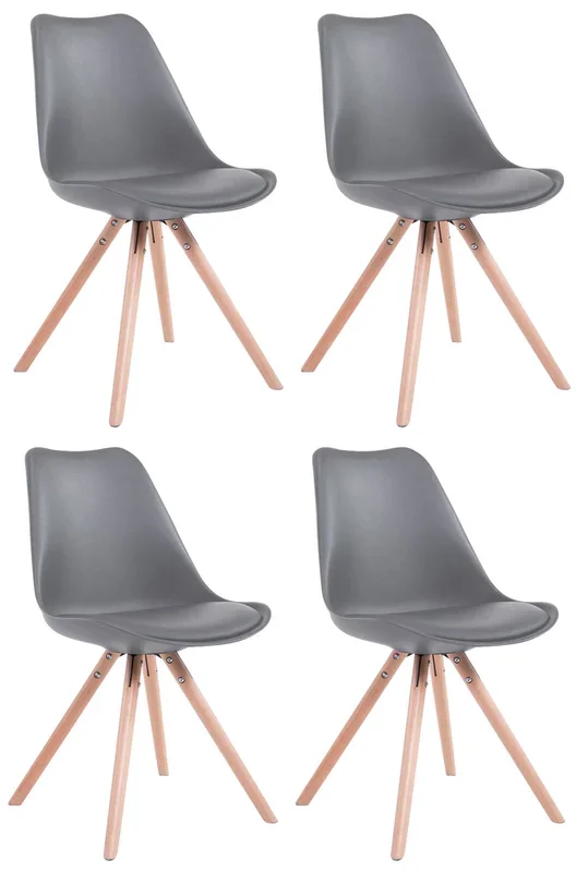 Set de 4 sillas para visitas Toulouse Rund en polipiel