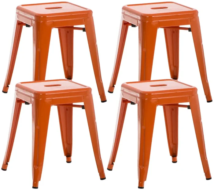 Set De 4 Taburetes Bajos Armin Naranja