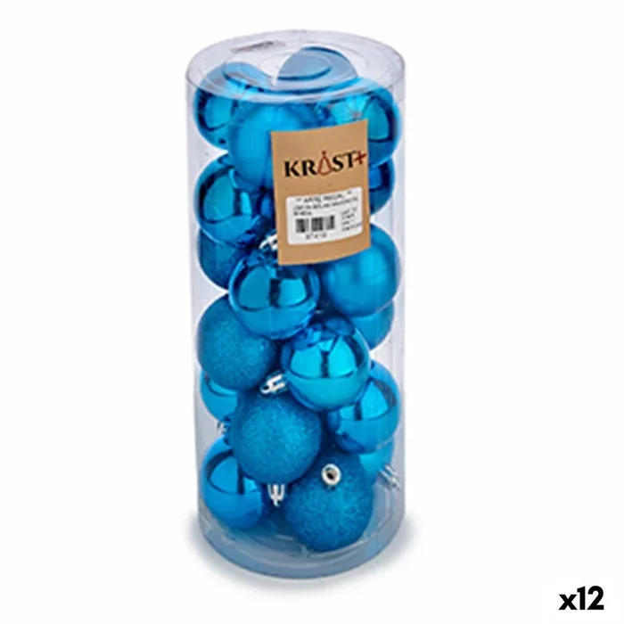 Set de Bolas de Navidad Azul Plástico 5 x 6 x 5 cm (12 Unidades)