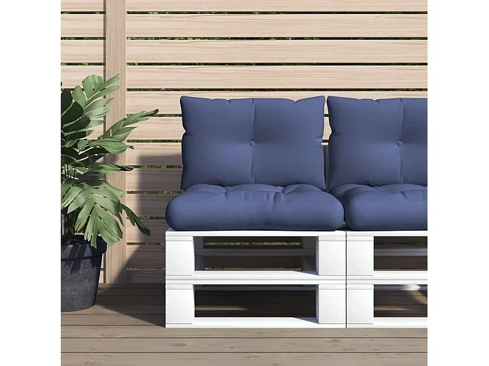 Set de cojines para sofá de palets tela azul marino 60x38x13 cm