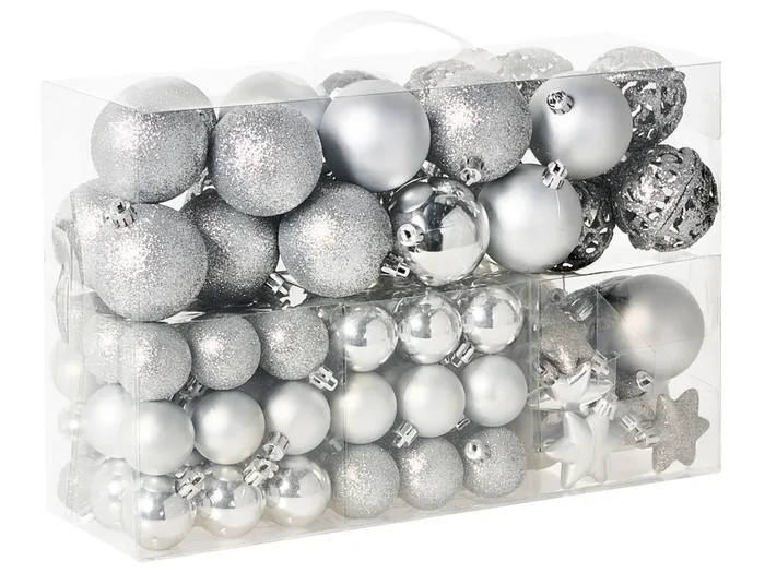 Set of 102 Baubles BANDAK Silver