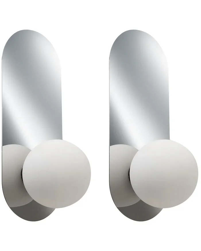 Set of 2 Wall Lamps LEISI Silver