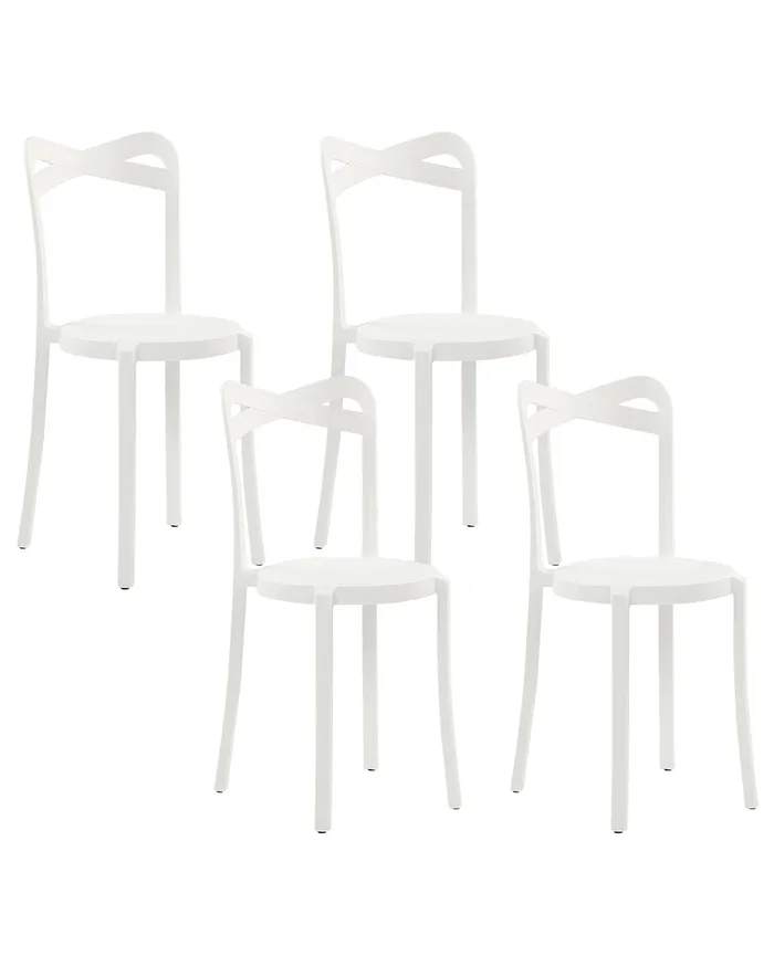 Set of 4 Garden Chairs CAMOGLI White